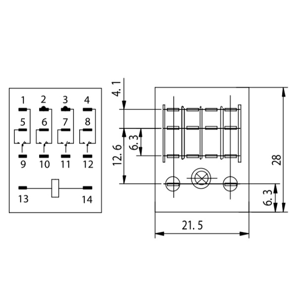 Реле 24VDC /HLS-4453(18F)-4C (DC24V) 