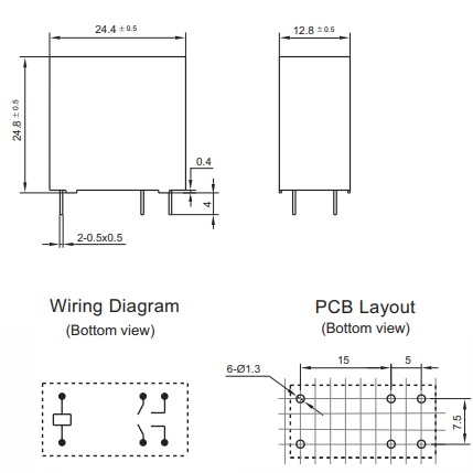 Реле 24VDC /HF42F-024-2HS