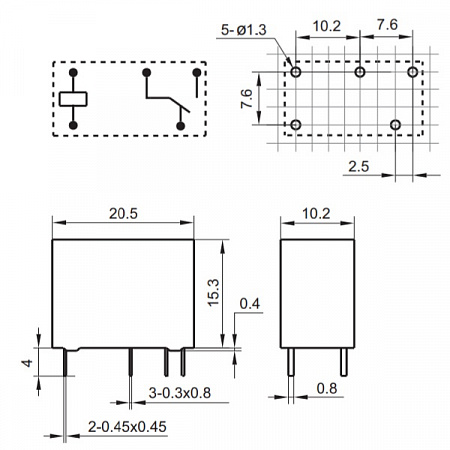 Реле 24VDC /HF33F/024-Z / HF33F/024-ZS3