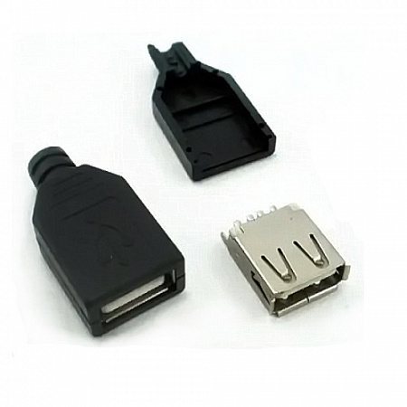 USB гнездо /USBA-FPB черное