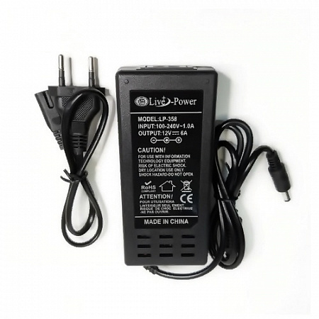 Адаптер 12V_6A разъем 5,5/2,5мм A-358